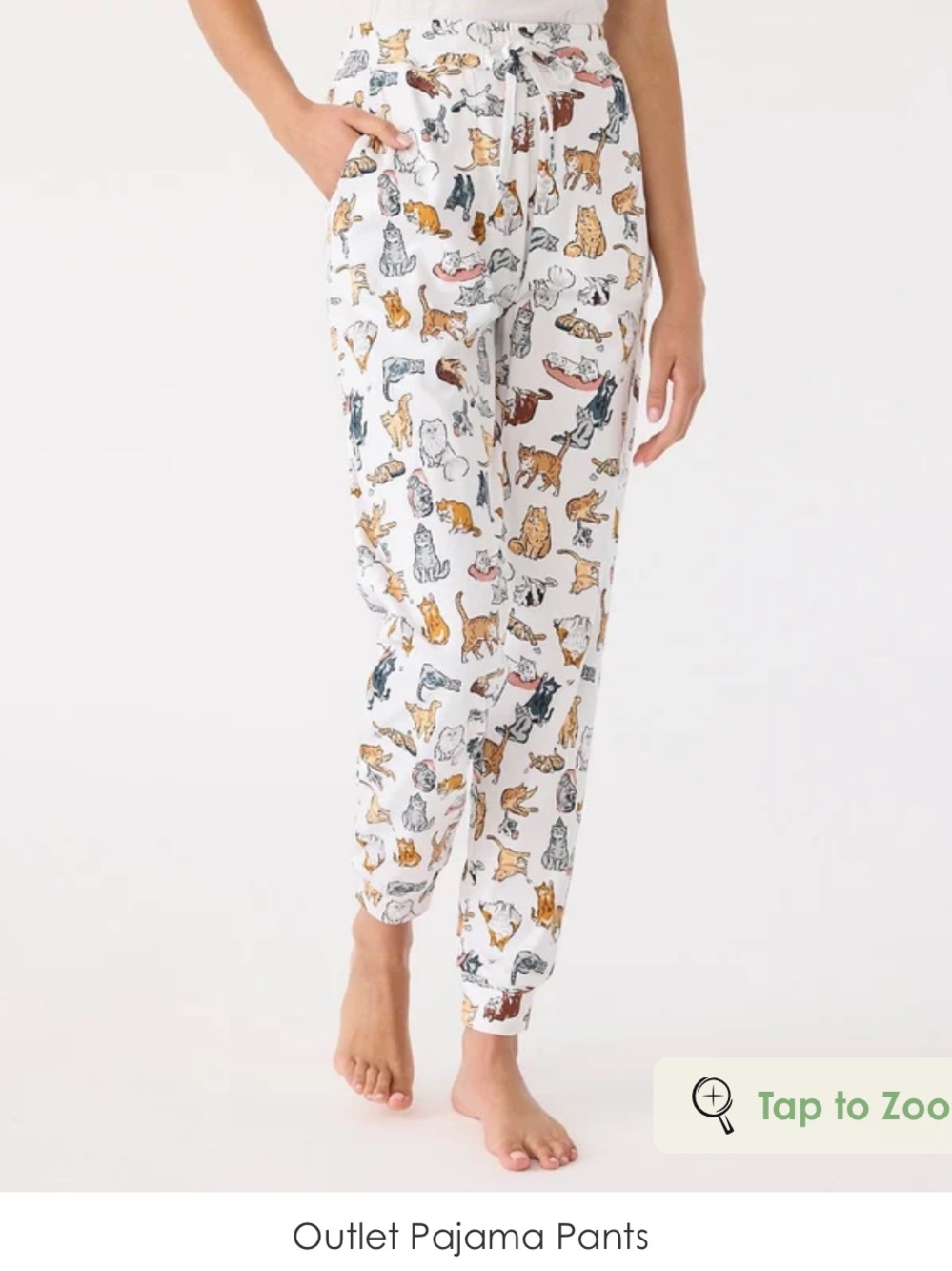 A Cat’s Life Cream Pajama Pants - Picture 2 of 3